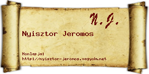 Nyisztor Jeromos névjegykártya